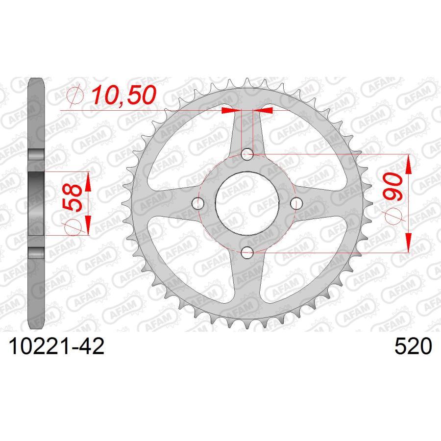 AFAM (アファム) リアスチールスプロケット 520-42 125DUKE 4T XL125Vバラデロ 10221-42 |  | 01
