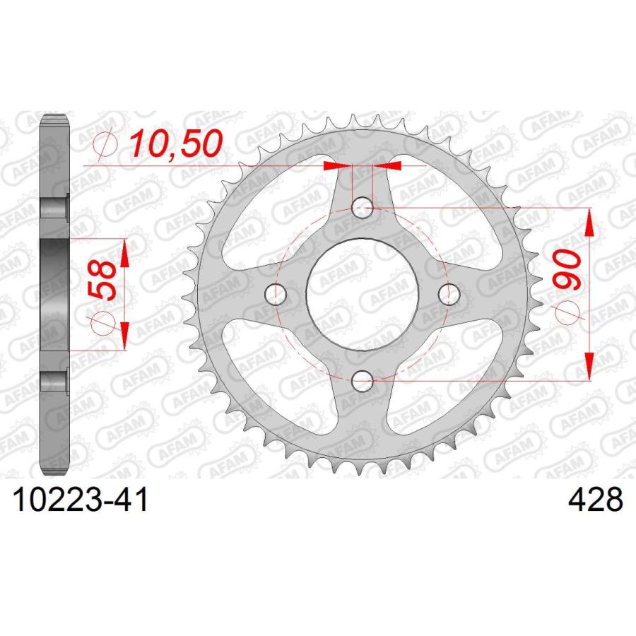 AFAM (アファム) Rスチールスプロケット 428-41 CB125T 78-82/125Zing 07-08/125 Stryker /XL125S 79-82 10223-41 |  | 01