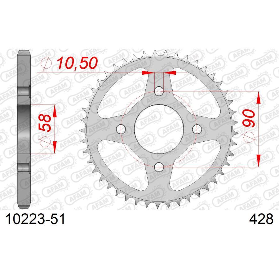 AFAM (アファム) リアスチールスプロケット 428-51 CB125T 125Zing 125 Stryker /XL125S 79-82 10223-51 |  | 01