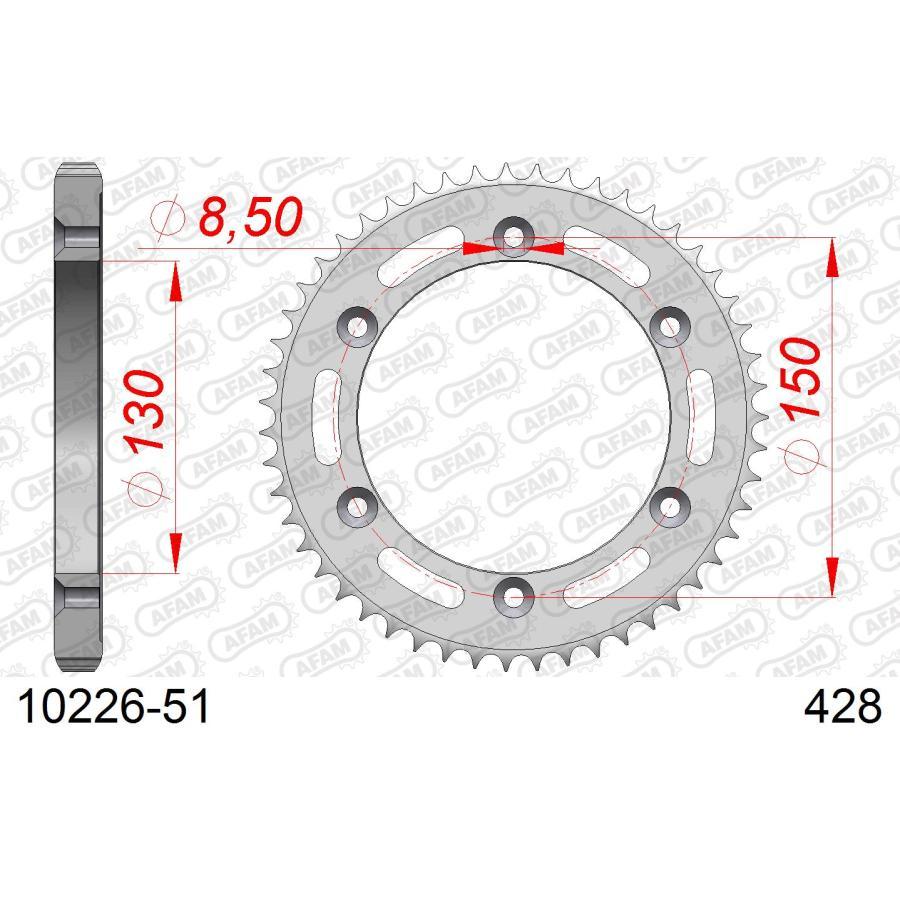 AFAM (アファム) リアスチールスプロケット 428-51 XLR125R 97-01 10226-51 |  | 01