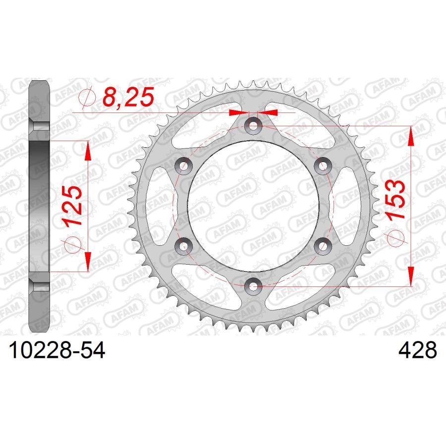AFAM (アファム) リアスチールスプロケット 428-54 XR125 10228-54 |  | 01