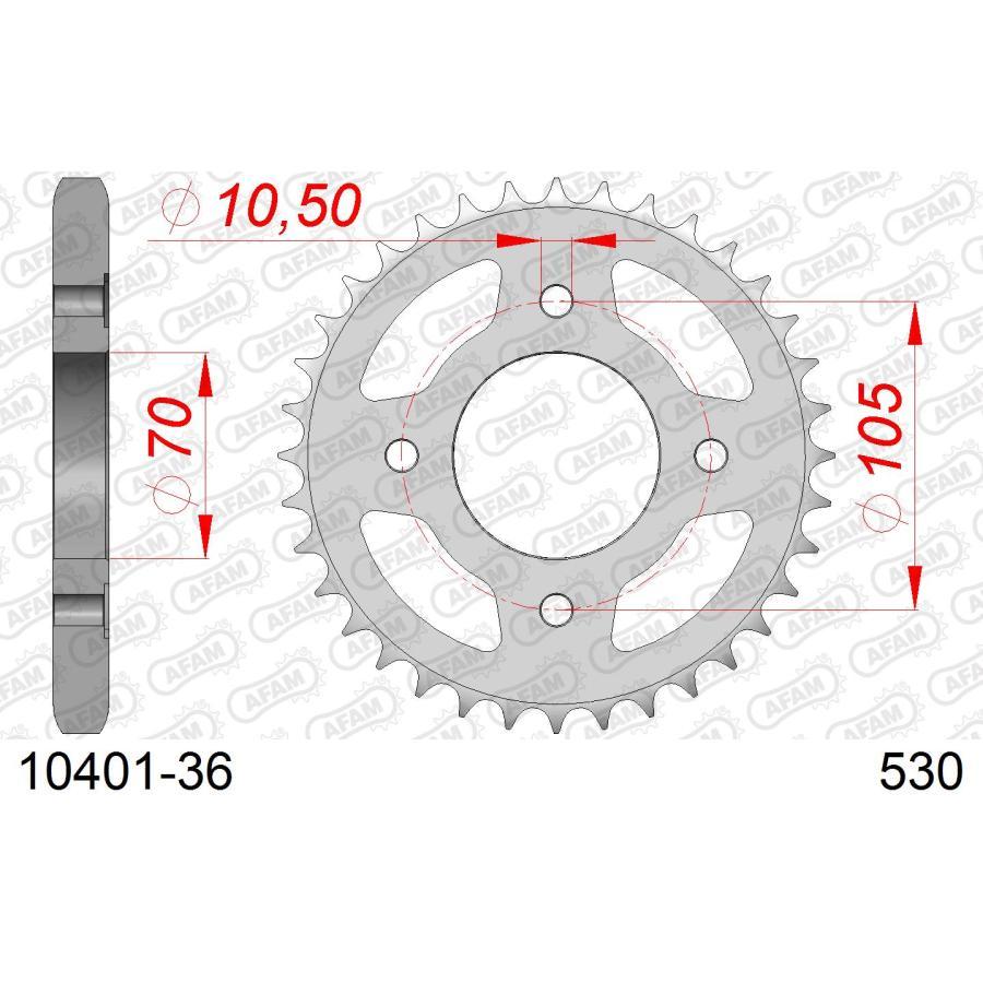 AFAM (アファム) リアスチールスプロケット 530-36 CB360 75/CB350F CB350K Twin 10401-36 |  | 01