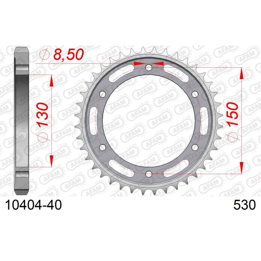 AFAM (アファム) リアスチールスプロケット 530-40 NS400R 85-88 10404-40 |  | 01
