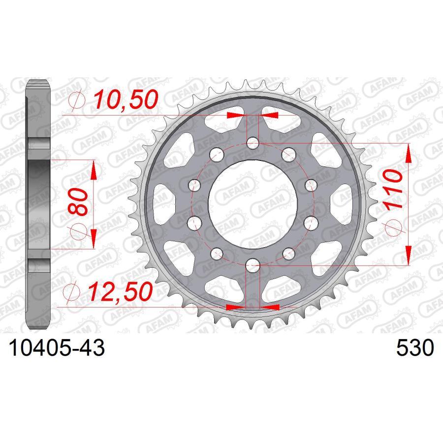 AFAM (アファム) リアスチールスプロケット 530-43 CBX550F/F2 81-83 CBX550F/F2 83 10405-43 |  | 01