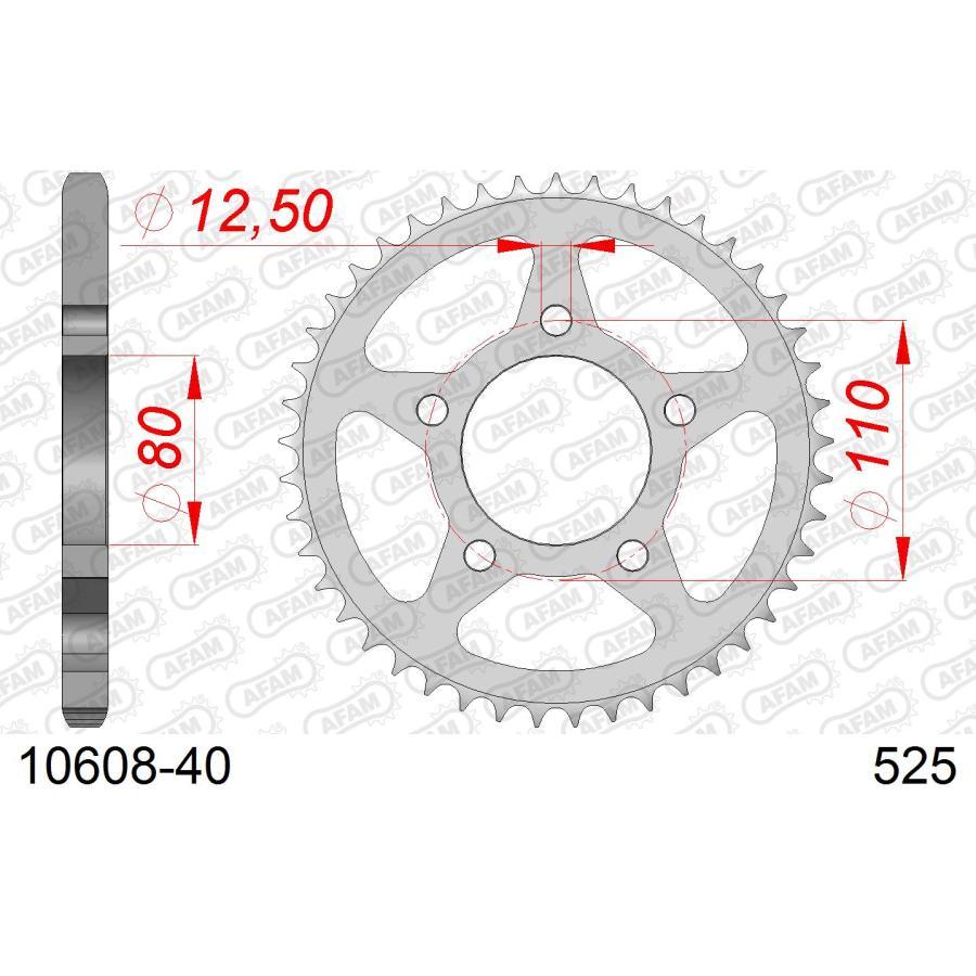 AFAM (アファム) リアスチールスプロケット 525-40 XRV750 Africa Twin XRV750 Africa Twin 90-92 10608-40 |  | 01