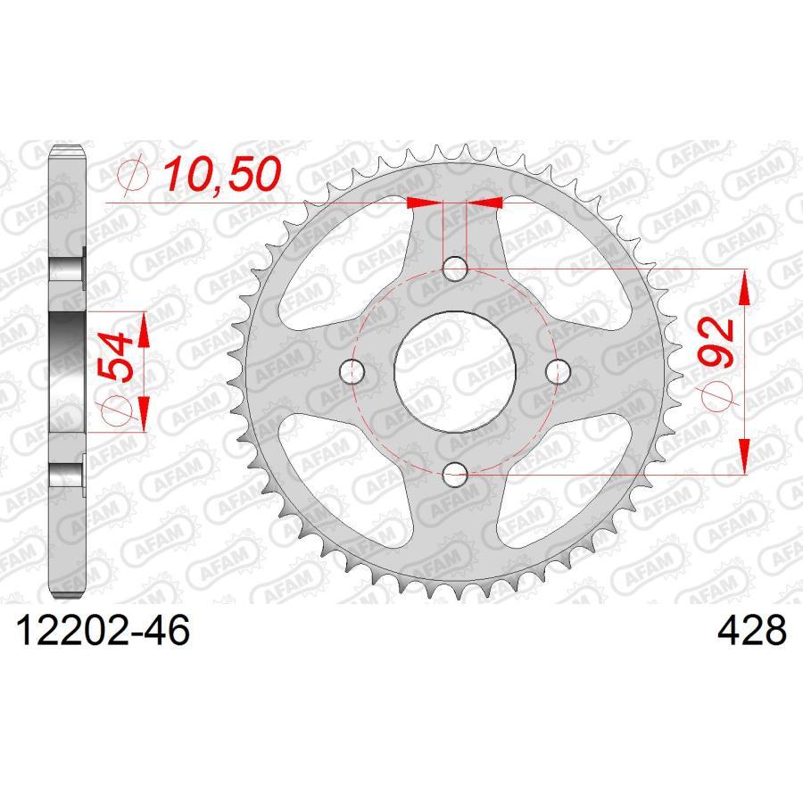 AFAM (アファム) リアスチールスプロケット 428-46 RD125LC 82-85/RD125LC YPVS 86-89/TZR125 87-91 12202-46 |  | 01