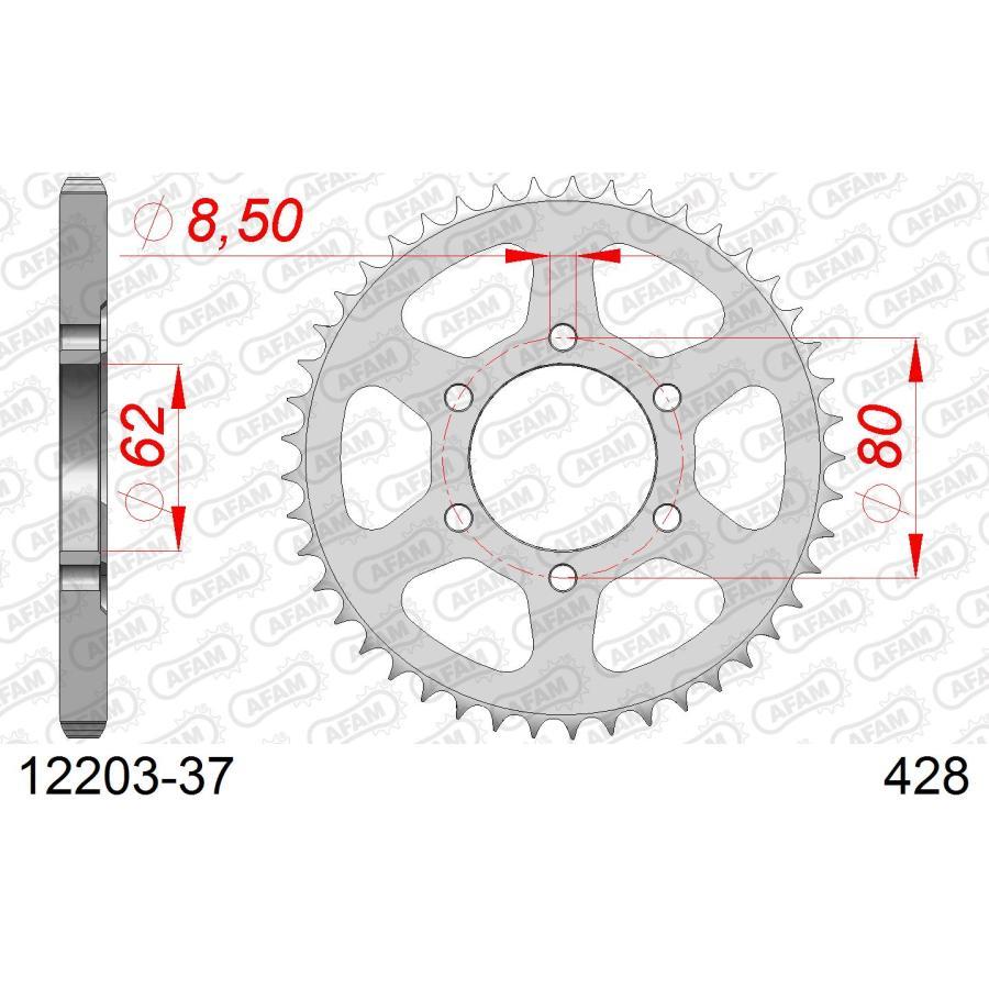 AFAM (アファム) リアスチールスプロケット 428-37 TW200/E 87-01 12203-37 |  | 01