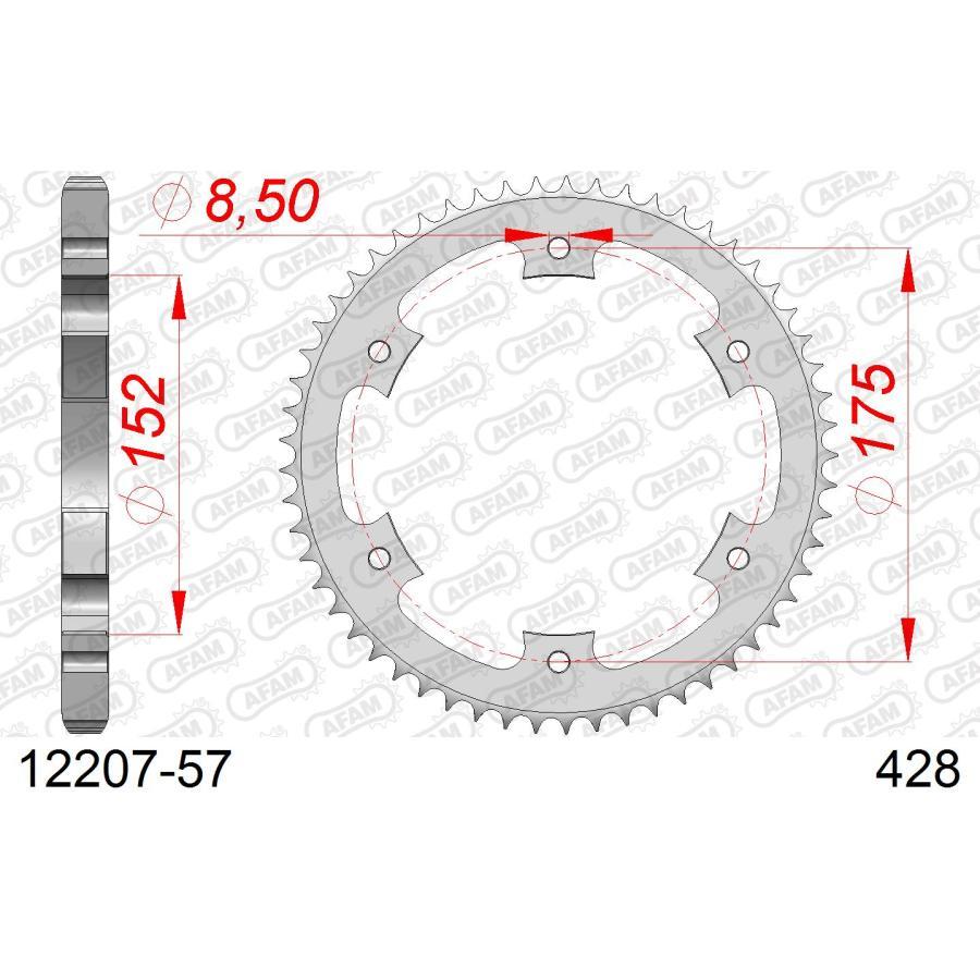 AFAM (アファム) Rスチールスプロケット 428-57 DT125R 88-/TDR125 89-91 12207-57 |  | 01