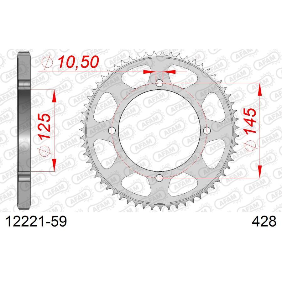 AFAM (アファム) リアスチールスプロケット 428-59 DRAGSTER250 /XVS125 Dragstar 12221-59 |  | 01