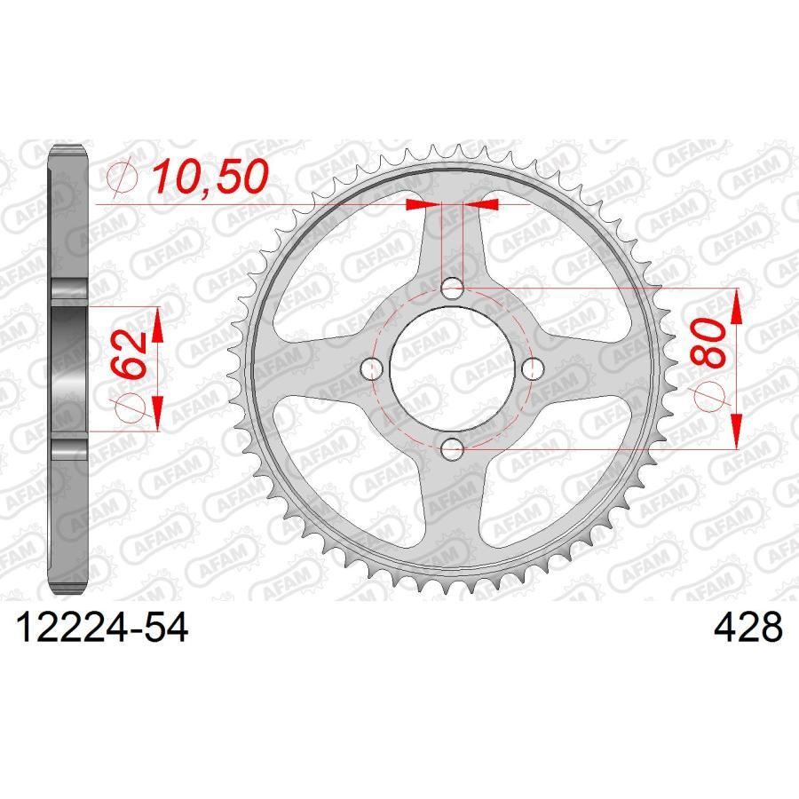 AFAM (アファム) リアスチールスプロケット 428-54 TTR125 TTR125 LARGE WHEEL 12224-54 |  | 01