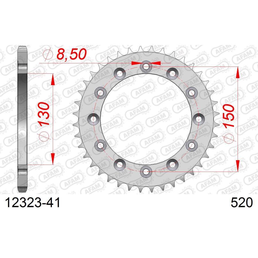 AFAM (アファム) リアスチールスプロケット 520-41 WR250F 07-18/R/X 08-18/YZ250/F 99-21/YZ450F 03-21 12323-41 | 