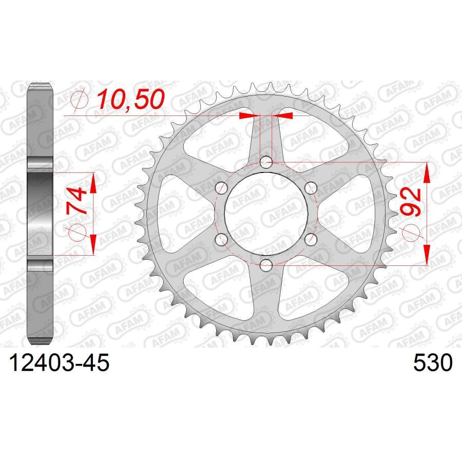 AFAM (アファム) リアスチールスプロケット 530-45 XJ400/D 82 12403-45 |  | 01