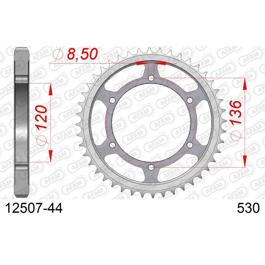 AFAM (アファム) リアスチールスプロケット 530-44 FZ600 86-88/XJ600 84-90 12507-44 |  | 01