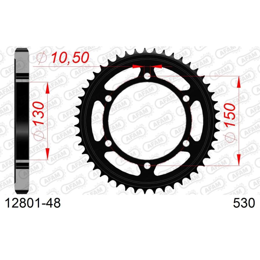 AFAM (アファム) Rスチールスプロケット 530-48 XJR1300 98-02/FZR750R OW01 89-90/FZR600 94-95 12801-48 |  | 01
