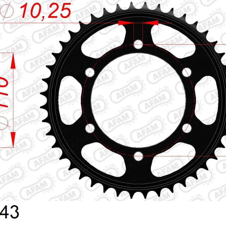 アファム Rスチールスプロケット 530-43 XJR1300 03-17/YZF-R1 98-14/GSX-R1000 09-16 12813-43 |  | 01