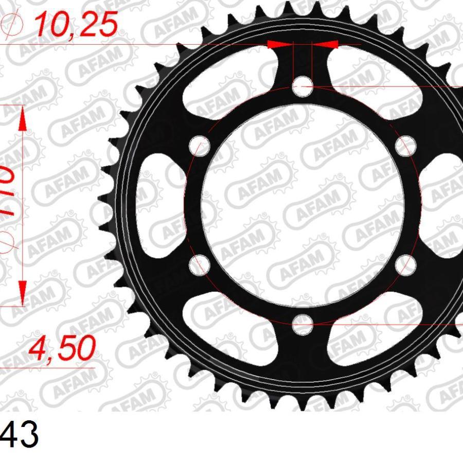 AFAM (アファム) リアスチールスプロケット 525-43 GSX-S1000/F など 12815-43 |  | 01