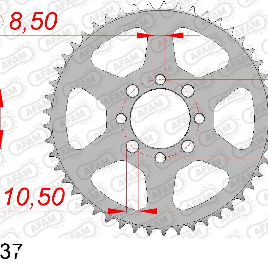 AFAM (アファム) リアスチールスプロケット 420-37 RG50 ＆gamma; -98 RV50 79 AR50 81- KSR50 90-02 KLX 110 14100-37 |  | 01
