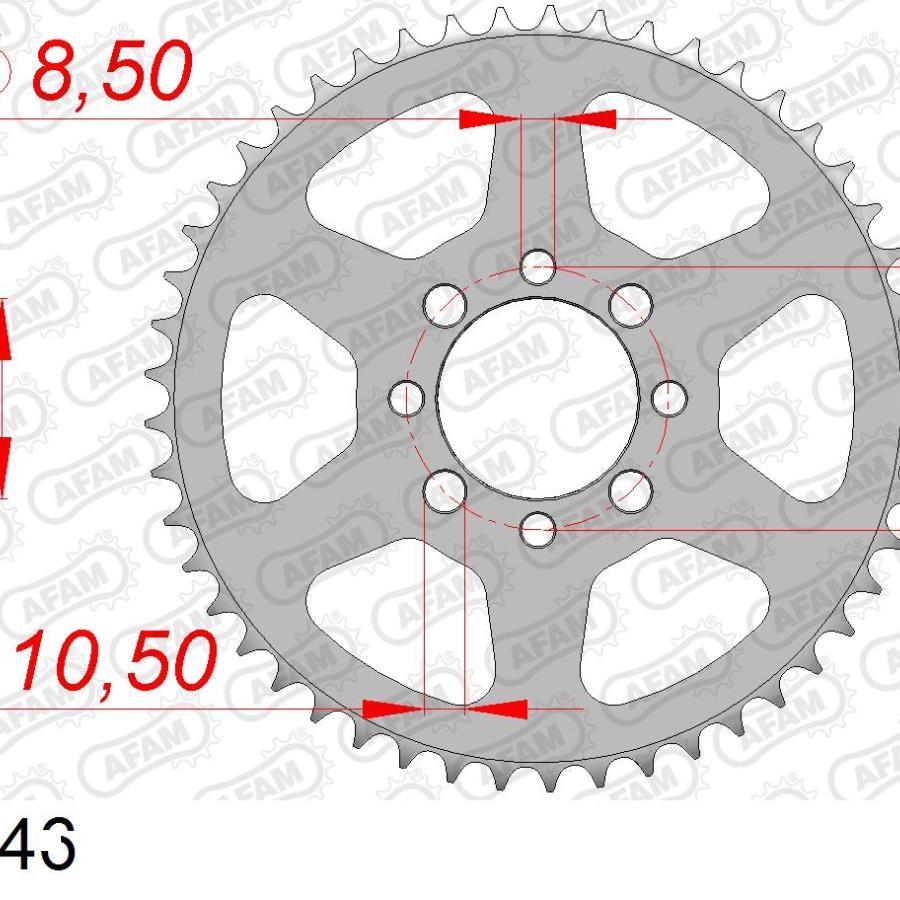 AFAM (アファム) リアスチールスプロケット 420-46 RG50 ＆gamma; -98 RV50 79 AR50 81- KSR50 90-02 KLX 110 14100-46 |  | 01