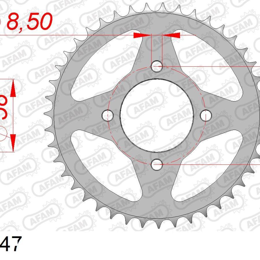 AFAM (アファム) Rスチールスプロケット 428-47 GV125 AQUILA 01-10/XRX125 99/RT125 KARION 03-10 14201-47 |  | 01