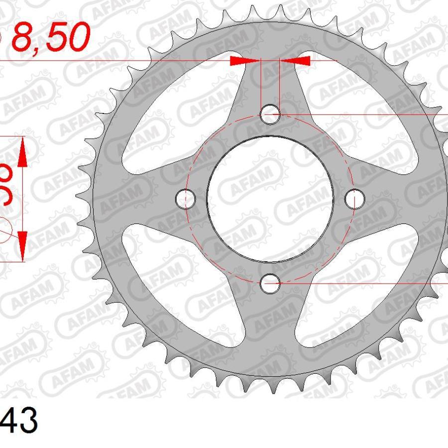 AFAM (アファム) リアスチールスプロケット 428-48 GV125 AQUILA XRX125 99/RT125 KARION 14201-48 |  | 01
