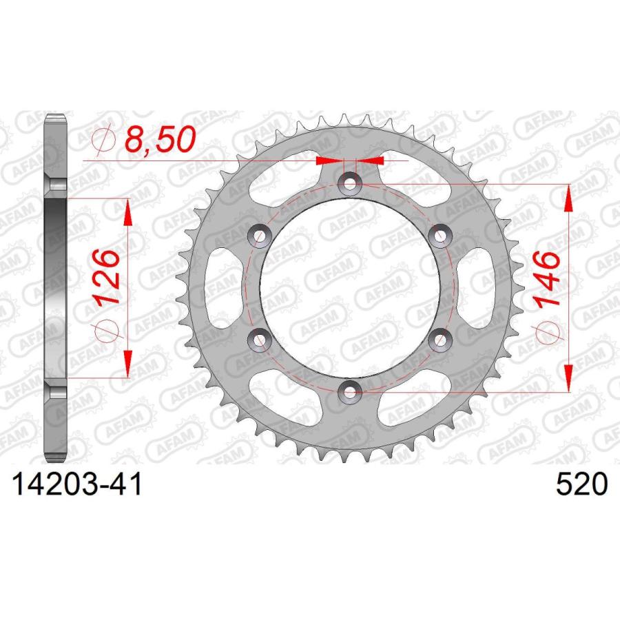 AFAM (アファム) Rスチールスプロケット 520-41 DR-Z400S 00-03/DR250S 90-94/RM250 88-08/RMX250R 89-02 14203-41 |  | 01
