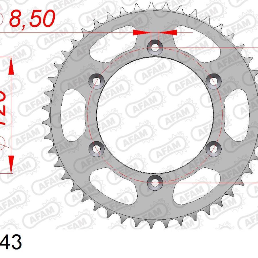 AFAM (アファム) リアスチールスプロケット 520-43 DR-Z400S DR250S RM250 RMX250R 89-02 14203-43 |  | 01