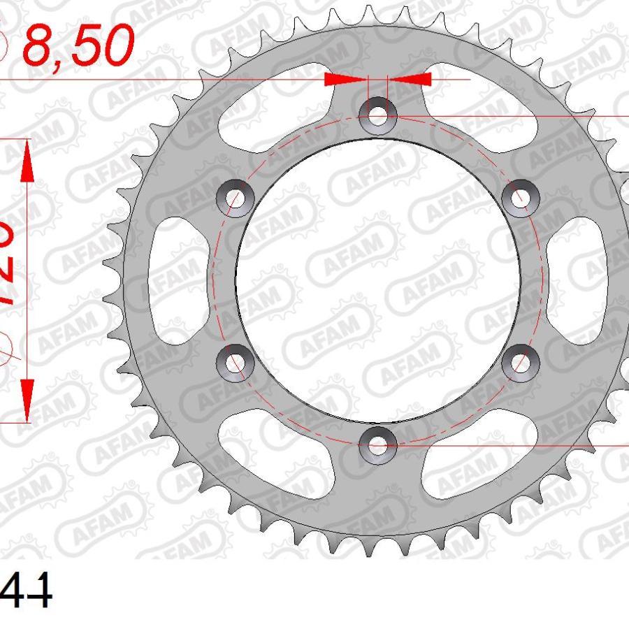 AFAM (アファム) リアスチールスプロケット 520-44 DR-Z400S DR250S RM250 RMX250R 89-02 14203-44 |  | 01