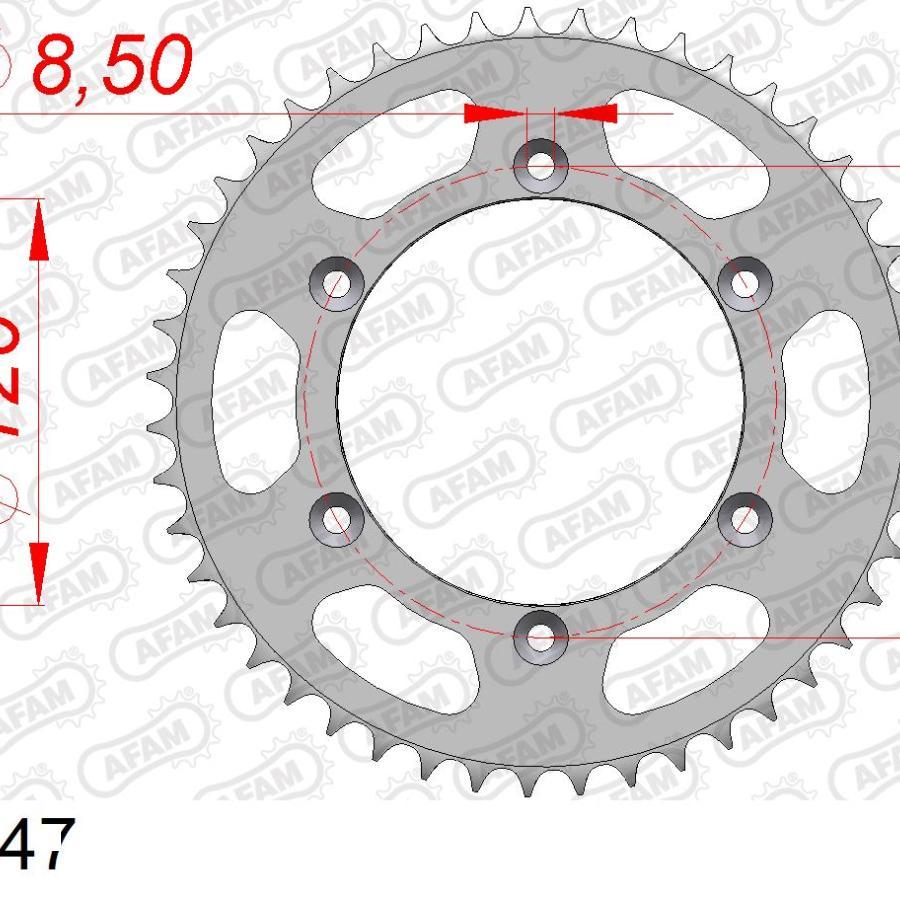 AFAM (アファム) リアスチールスプロケット 520-47 DR-Z400S DR250S RM250 RMX250R 89-02 14203-47 |  | 01