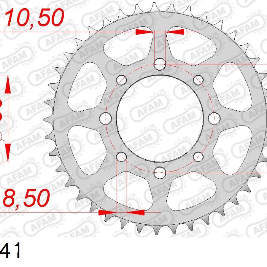 AFAM (アファム) リアスチールスプロケット 520-41 GrassTracker GT250X7 VOLTY X 95-04 14312-41 |  | 01