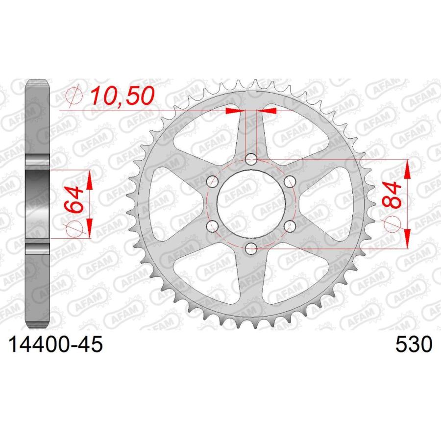 AFAM (アファム) リアスチールスプロケット 530-45 GS400 GT380 73-77 14400-45 |  | 03