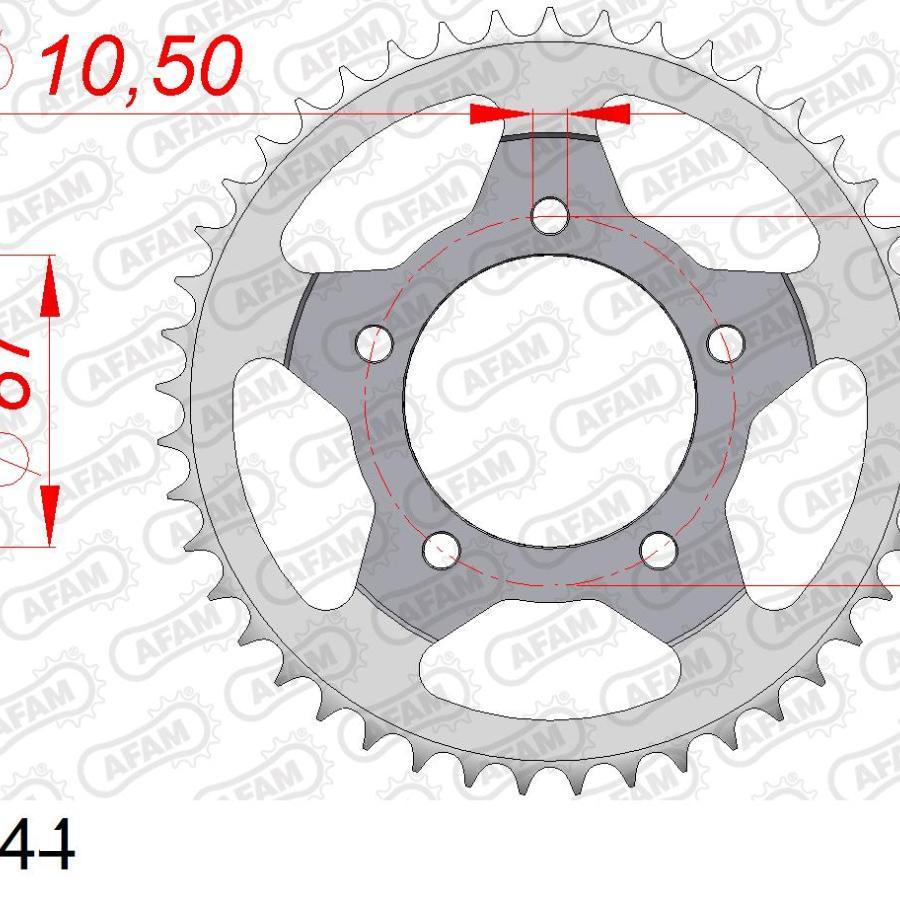AFAM (アファム) リアスチールスプロケット 525-44 BANDIT650(GSF650) 07-11 SV650 98-07 GSX650F 14404-44 |  | 01