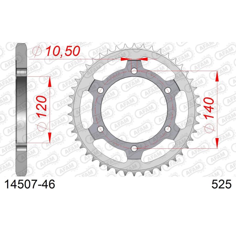 AFAM (アファム) Rスチールスプロケット 525-46 GSXR600 97-00 14507-46 |  | 01
