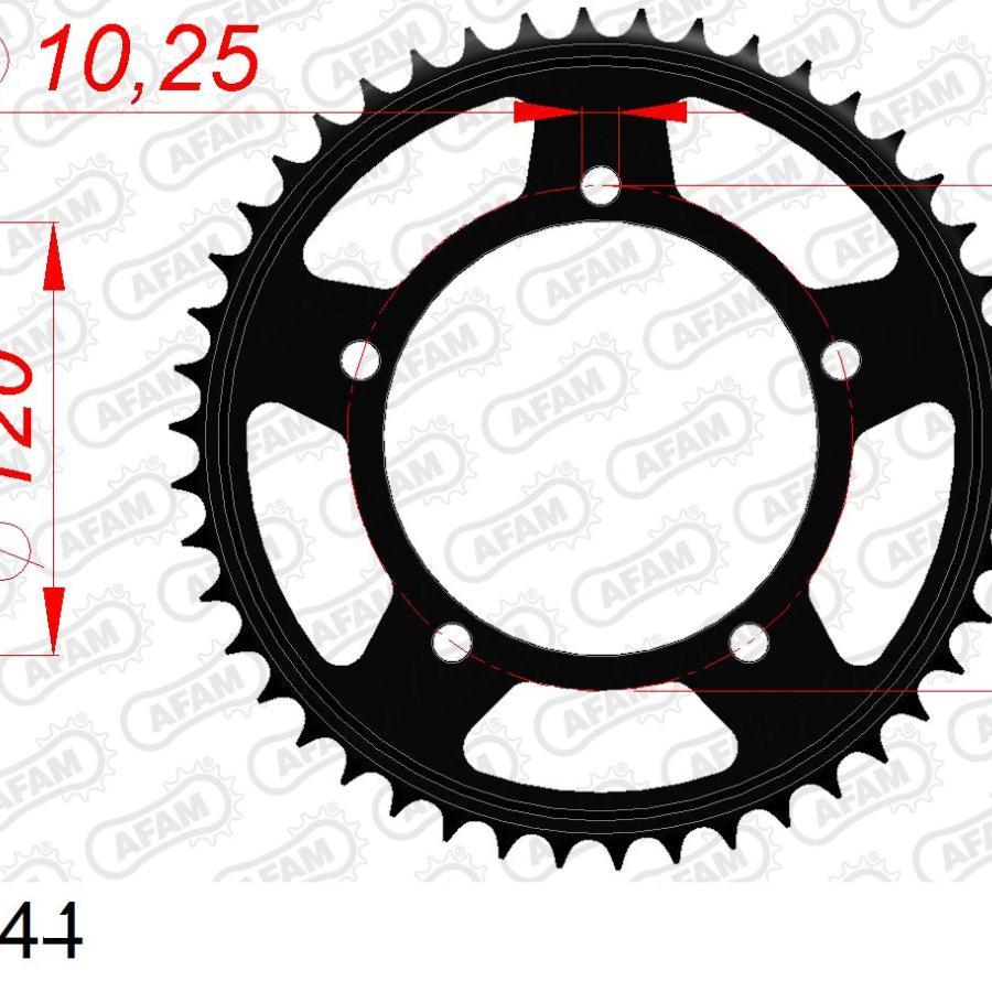 AFAM (アファム) リアスチールスプロケット 525-44 DL1000 V-STROM 02-07、SV1000/S(国内) 03-07、GSXR750 00-10 14604-44 |  | 01