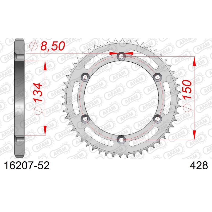 AFAM (アファム) リアスチールスプロケット 428-52 KDX125 KDX125 94-99 16207-52 |  | 01