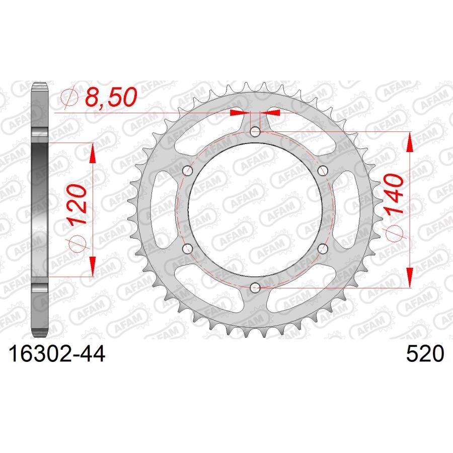 AFAM (アファム) リアスチールスプロケット 520-44 KLR250 D2-D6.D9-D10 85-93 16302-44 |  | 01
