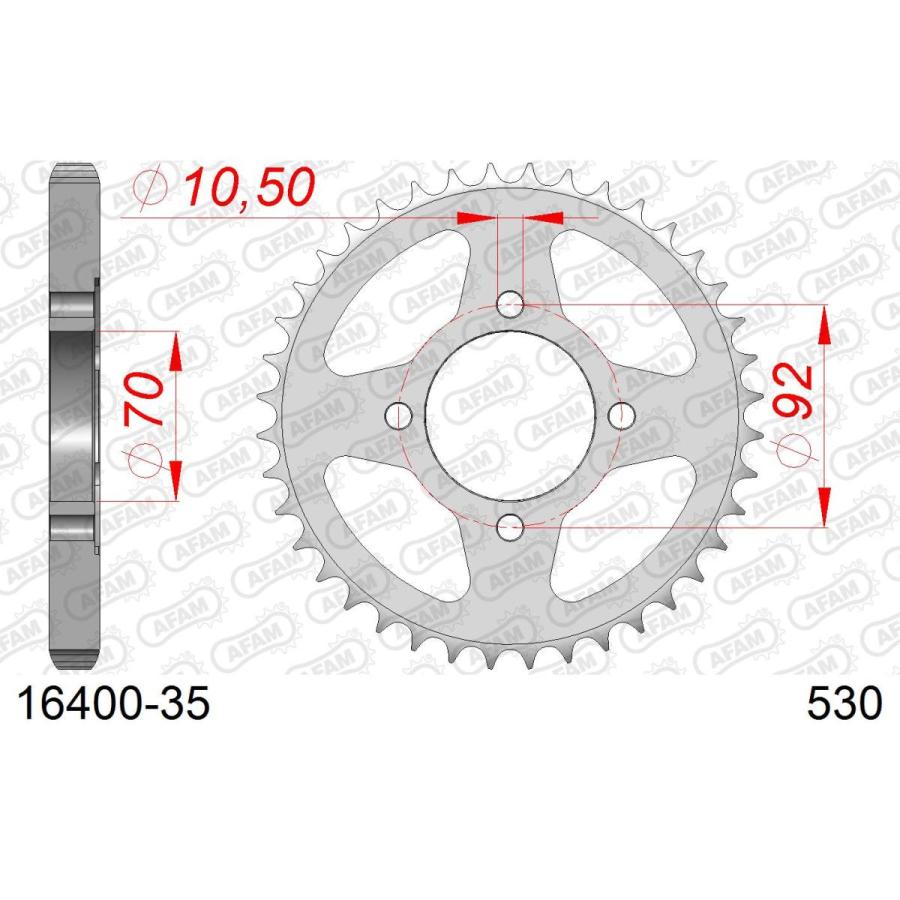 アファム Rスチールスプロケット 530-35 KH400 S3 76-81/Z400FX(E1.E2.E3)(REAR4H) 79-83/KH350 |  | 03