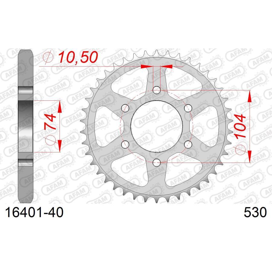 AFAM (アファム) リアスチールスプロケット 530-40 Z650 B1-B3 (spokewheel) 77-80/Z550 80-83/KH500 H1マッハIII 72-75 16401-40 |  | 01