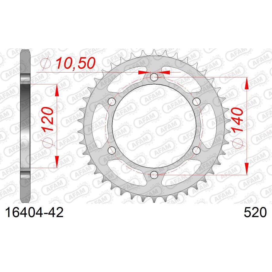 AFAM (アファム) リアスチールスプロケット 520-42 W800 11-/EN500 Classic 96-07 16404-42 |  | 01
