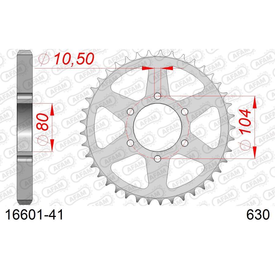 AFAM (アファム) リアスチールスプロケット 630-41 GPZ 1100 B1 81/Z 1000 J1-J3 Z 1000 R2 83/Z900 A4 76 16601-41 |  | 01