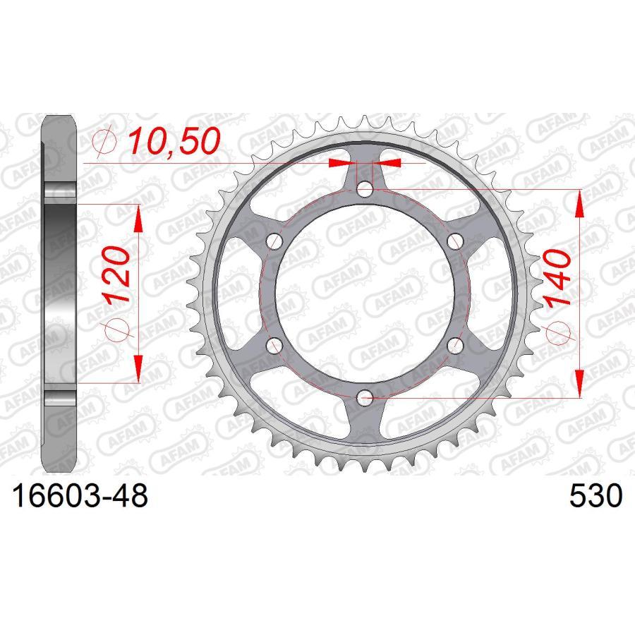 AFAM (アファム) リアスチールスプロケット 530-48 GSXR1300R Hayabusa 99-07/ZZR400 KLEEN 01-06 16603-48 |  | 01