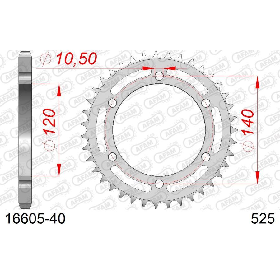 AFAM (アファム) リアスチールスプロケット 525-40 ZEPHYR750 90-94 ZEPHYR750/RS 95-00 W650 99-03 ZX-6R 95-97 16605-40 |  | 01