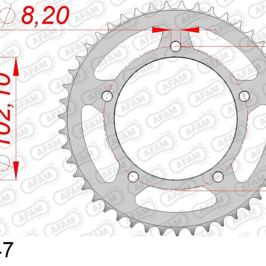 AFAM (アファム) リアスチールスプロケット 420-47 50RS 50 TUONO 35104-47 |  | 01