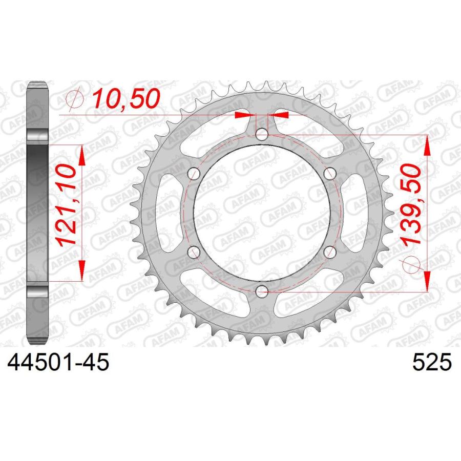 アファム Rスチールスプロケット 525-45 650RAPTOR 01-06 44501-45 |  | 01