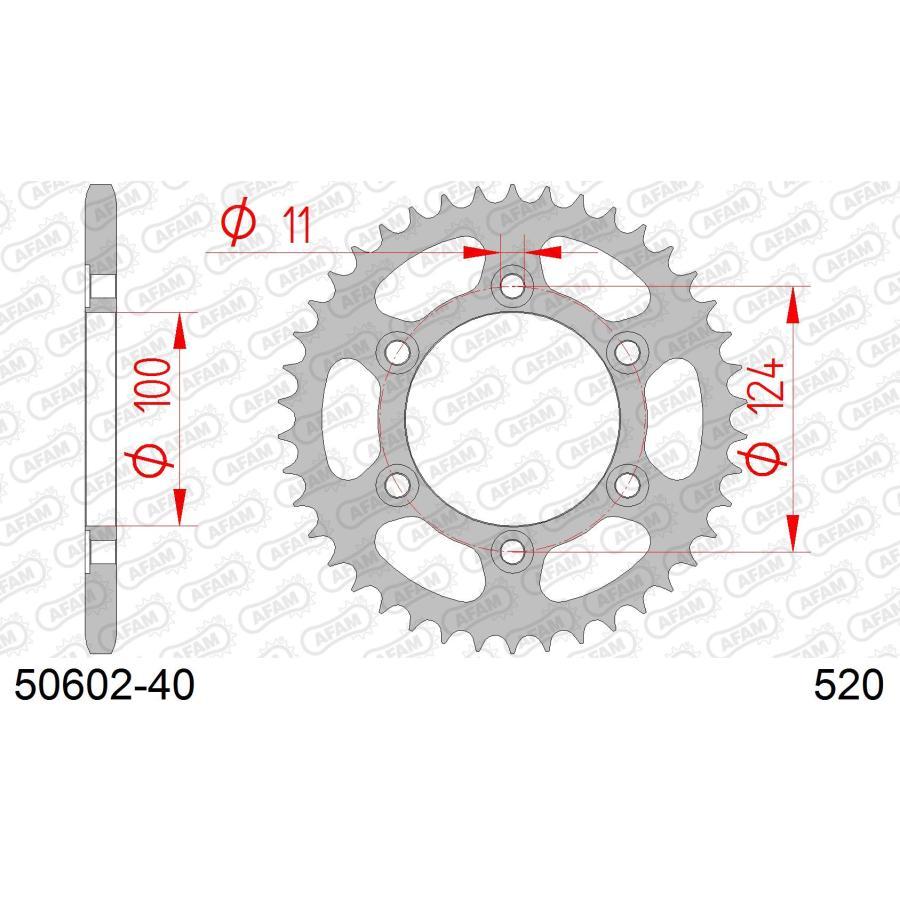 AFAM (アファム) リアスチールスプロケット 520-40 907Paso IE 90-92 900Monster 93-99 900Monster IE 50602-40 |  | 01