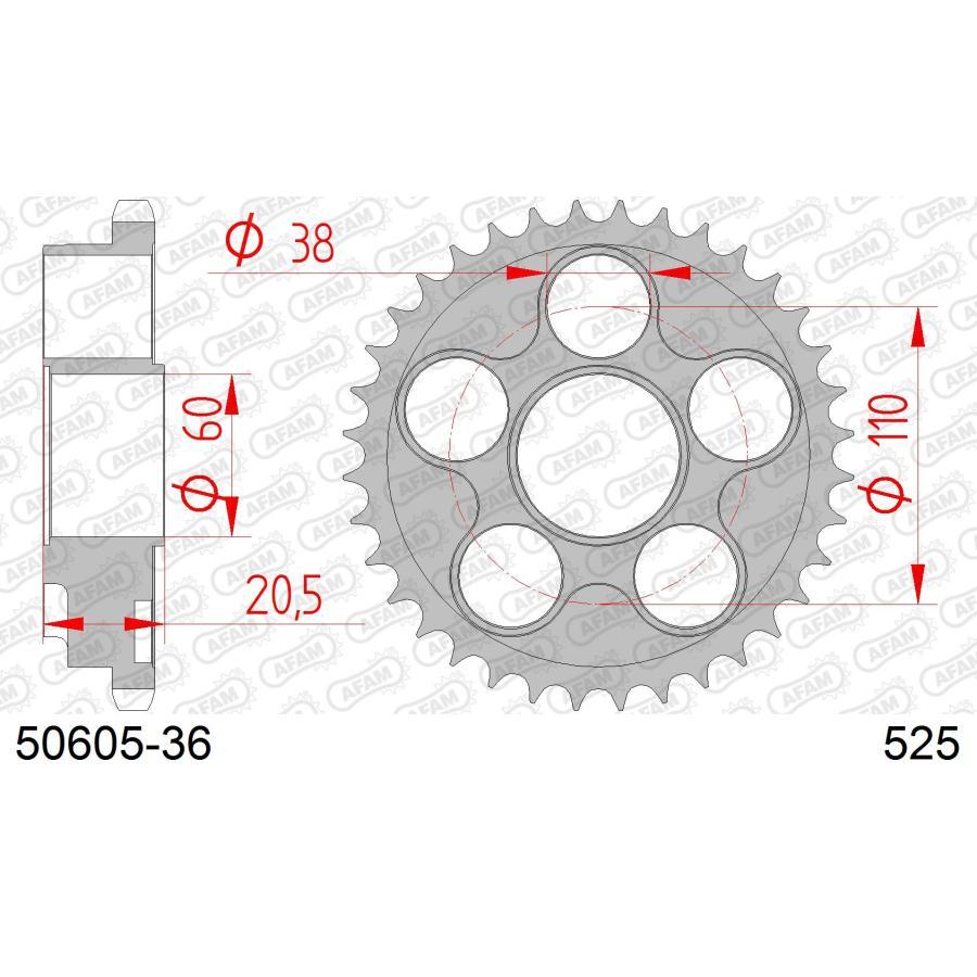AFAM (アファム) リアスチールスプロケット 525-36 998S/R 996 STRADA 916/996 StradaSP 94-98 50605-36 |  | 01