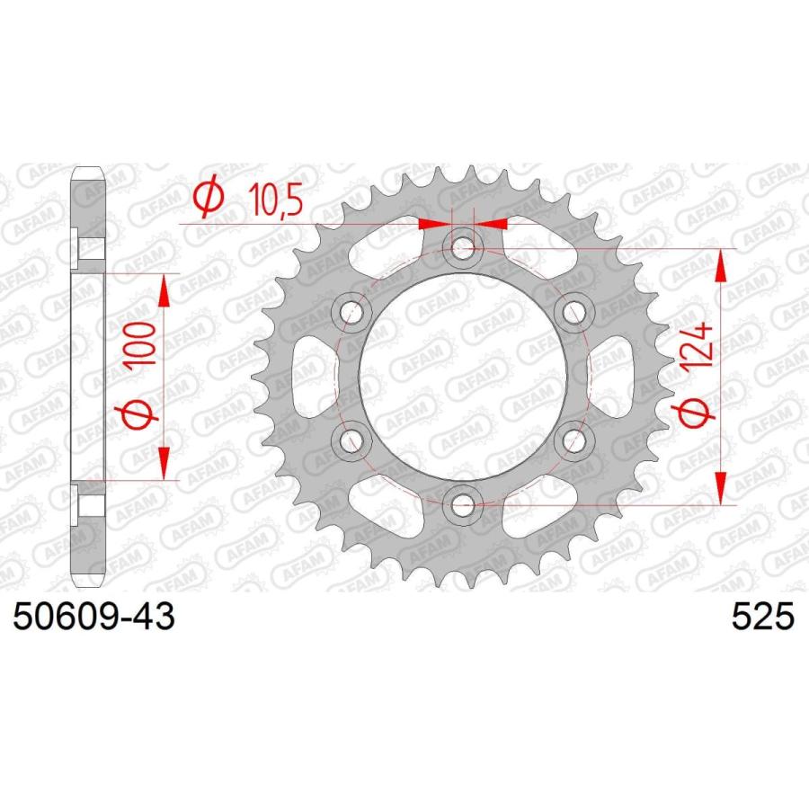 アファム Rスチールスプロケット 525-43 1000DS SS 03-04/1000 GT SPORT 06-10/1000MONSTER S I |  | 01