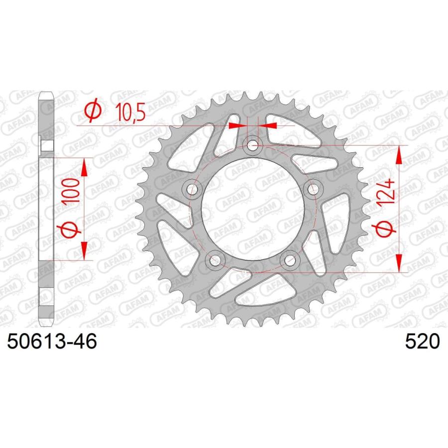 [特価品]アファム Rスチールスプロケット 520-46 Monster821 50613-46 |  | 01