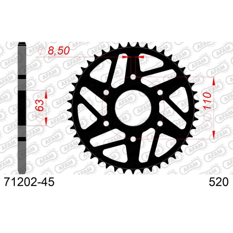 AFAM (アファム) Rスチールスプロケット 520-45 RC125/200 71202-45 |  | 01