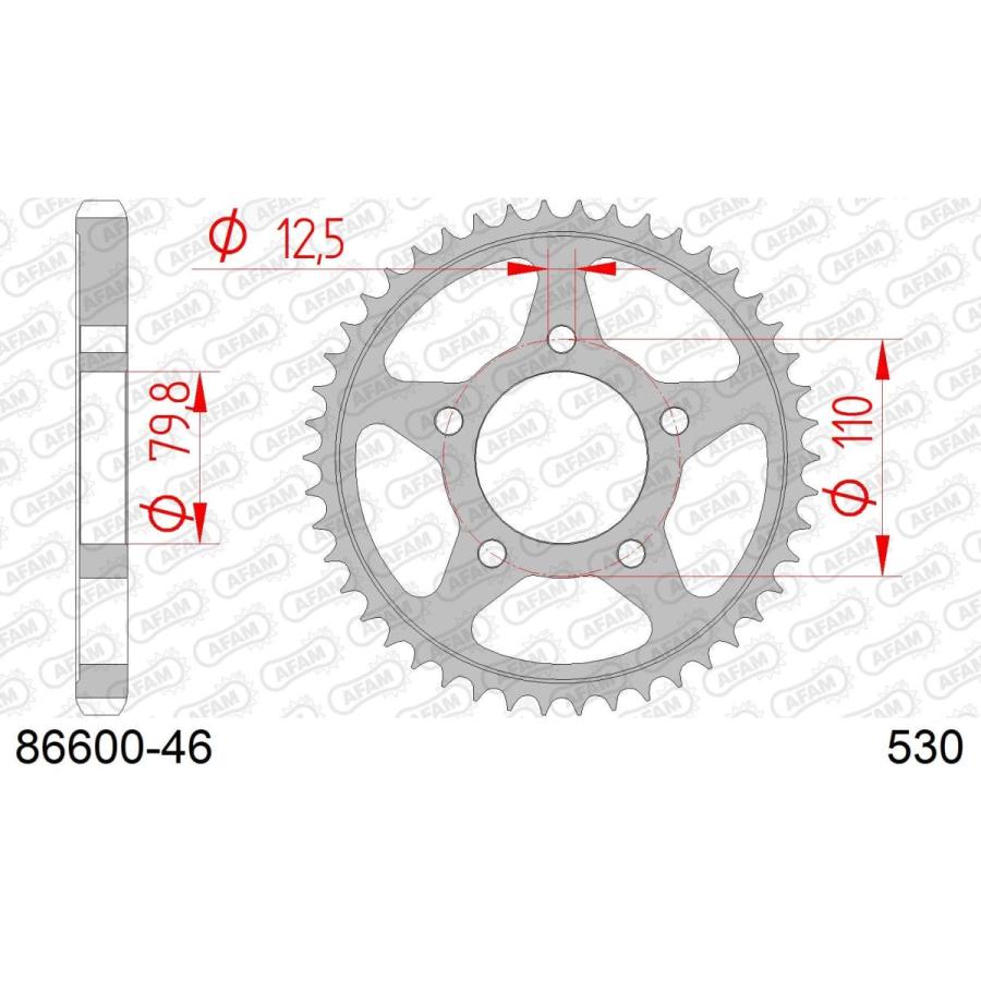 アファム Rスチールスプロケット 530-46 1200Daytona 93-95/1200Trophy 93-03/1000Daytona 91-9 |  | 01