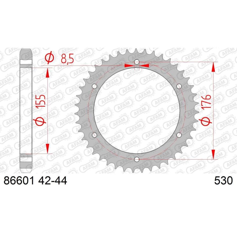 アファム Rスチールスプロケット 525-45 SpeedTriple 1050 S/RS 20-21 TigerSport 1050 ABS 13- |  | 01